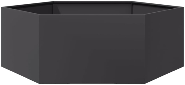 vidaXL Pflanzkübel Schwarz Sechseckig 138x120x45 Stahl 851136