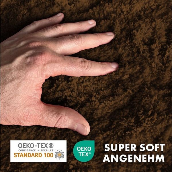 Kubus Badematte Karat Rechteckig, Badteppich, Extrem weicher & dichter Hochflor, Höhe 30 mm, rutschhemmende Latexbeschichtung, Polyester, Polyester, Waschmaschinenfest