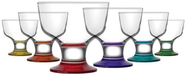 LAV Eisschale LAV Destina Eis- und Dessertschalen - 285 ml (9 3/4 oz), Glas, (Packung, 6-tlg), Elegantes Glasschalen für Desserts und Eis 6er-Set, 285 ml