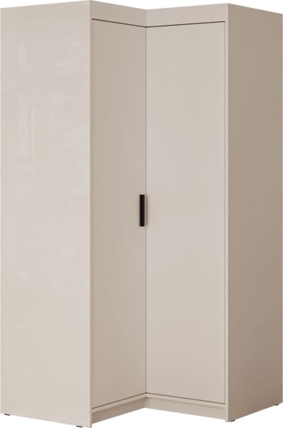Eckkleiderschrank Elena 2D (Farbe: Sandbeige, ohne Schrankaufsatz)