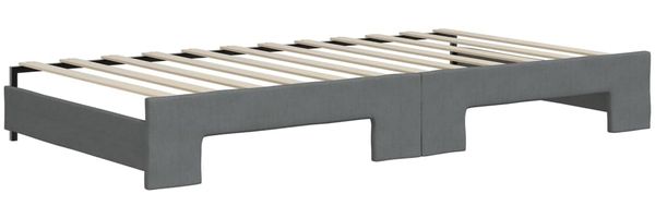 vidaXL Tagesbett Ausziehbar mit Schubladen Dunkelgrau 100x200 cm Stoff 3197468 Bild 6
