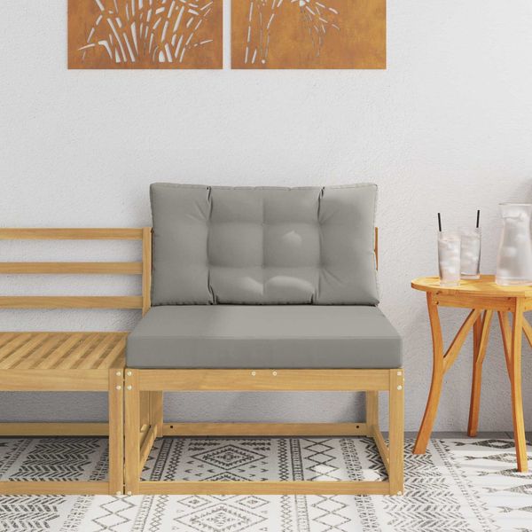 vidaXL Outdoor Mittelsofa Polyester Weiß 901537