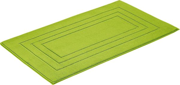 Vossen Badematte Feeling, Höhe 10 mm, beidseitig nutzbar, fußbodenheizungsgeeignet, Baumwolle, quadratisch, Badteppich, Uni-Farben, mit Bordüre, Hoch-Tief Effekt, reine Baumwolle