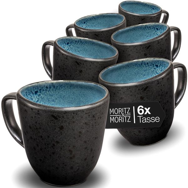 Moritz & Moritz ORGANIC 6 tlg. reaktiv blau Tassen Set