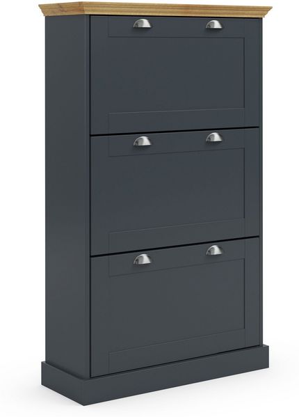 Schuhkipper >Motala< in Anthrazit - 80x132x30cm (BxHxT)