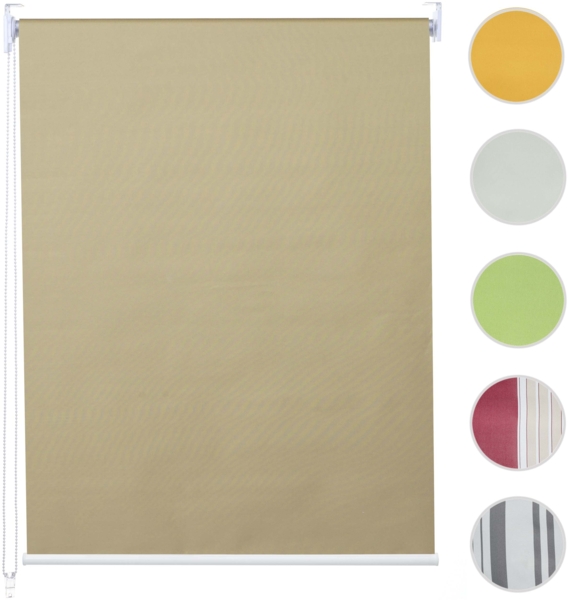Rollo HWC-D52, Fensterrollo Seitenzugrollo Jalousie, 80x230cm Sonnenschutz Verdunkelung blickdicht ~ beige Bild 6
