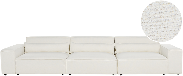3-Sitzer Sofa Bouclé cremeweiß HELLNAR