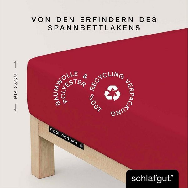Schlafgut Spannbettlaken Cool Contact, Microfaser, Gummizug: rundum, (1 Stück), 100% gekämmte Mikrofaser