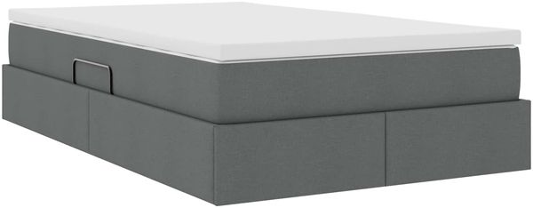 vidaXL Aufbewahrungsbett mit Matratze Dunkelgrau 120 x 190 cm 3370213 Bild 10