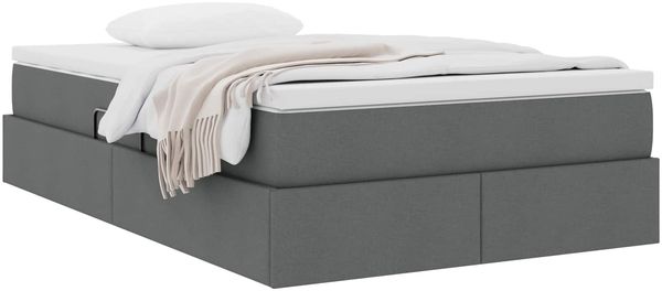 vidaXL Aufbewahrungsbett mit Matratze Dunkelgrau 120 x 190 cm 3370213 Bild 3