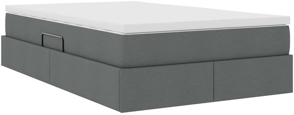 vidaXL Aufbewahrungsbett mit Matratze Dunkelgrau 120 x 190 cm 3370213 Bild 5
