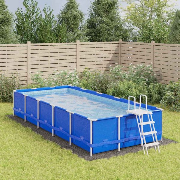 vidaXL Pool-Bodentuch Hellgrau 640x321 cm Polyester Geotextil 94235