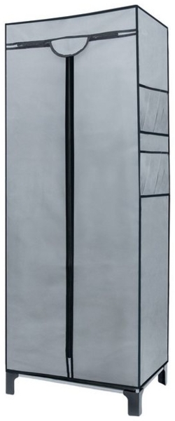 Intirilife Kleiderschrank (Intirilife Faltschrank 68 x 45 x 175 cm in GRAU, 1-St) Faltschrank 68 x 45 x 175 cm Stoffschrank Kleiderschrank Kleiderstange Bild 4