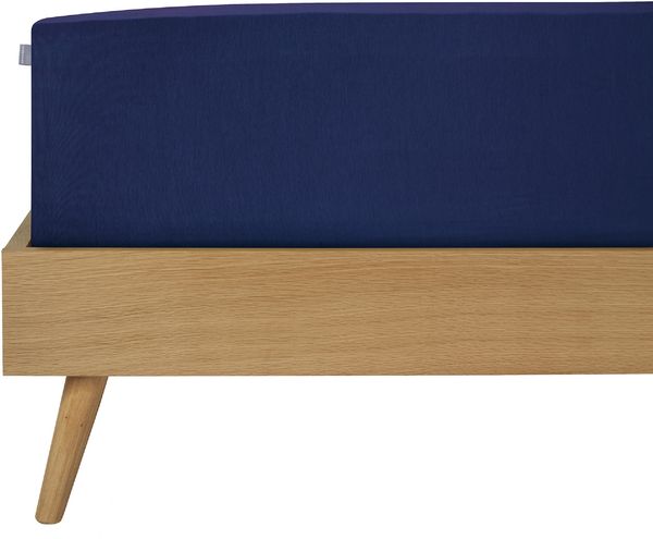 Schiesser 'Flexi' Spannbettlaken mit Gummizug, Jersey / Elasthan, Marineblau, 180x200 cm