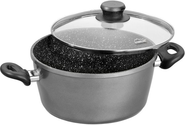 STONELINE Kochtopf, Aluminium (1-tlg), mit Glasdeckel, Induktion
