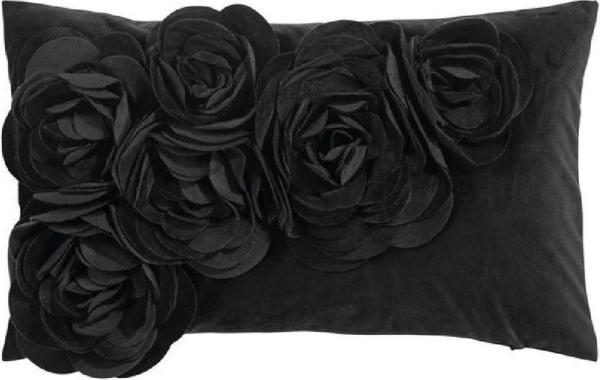 PAD Kissenhülle Samt Floral Schwarz (30x50 cm) 10154-U90-3050