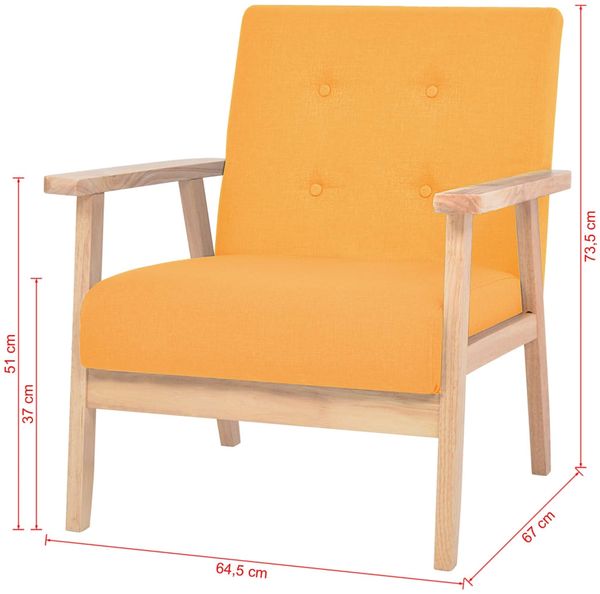 vidaXL Sessel Gelb Stoff 244657 Bild 7