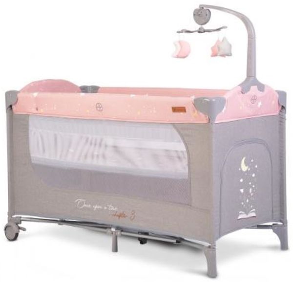 Cangaroo Reisebett Once upon a time Laufstall zwei Ebenen Matratze Wickelauflage rosa