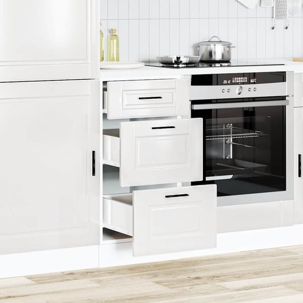 vidaXL Küchenunterschrank „Porto“ Hochglanz-Weiß Holzwerkstoff 854222