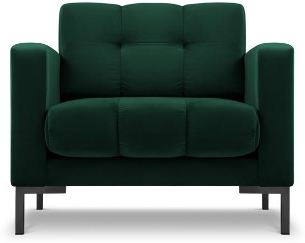 Micadoni Sessel Mamaia 1-Sitzer Samt Bluvel Flaschengrün schwarze Beine