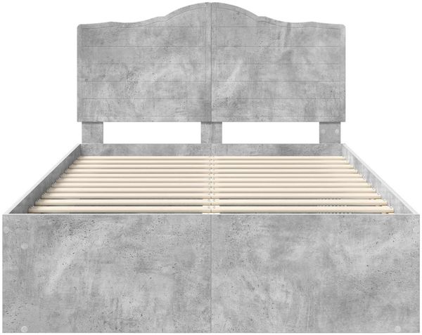 vidaXL Bettrahmen Beton Grau 135 x 190 cm Massives Kiefernholz 3413320 Bild 7