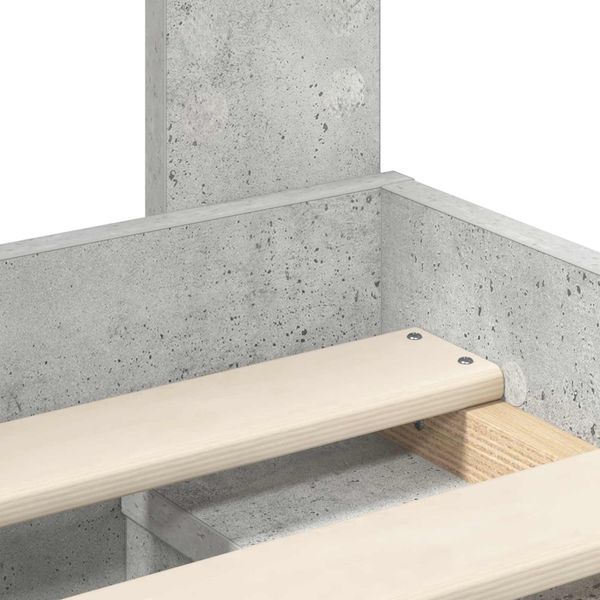 vidaXL Bettrahmen Beton Grau 135 x 190 cm Massives Kiefernholz 3413320 Bild 10