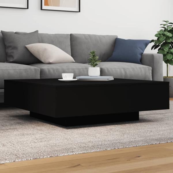 vidaXL Couchtisch mit LED-Leuchten Schwarz 100x100x31 cm 836603