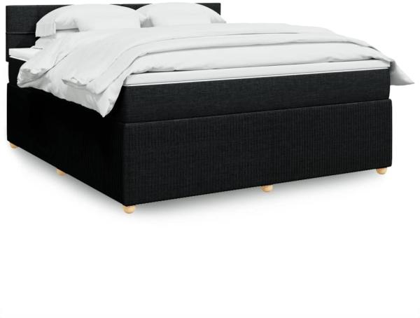 vidaXL Boxspringbett mit Matratze Schwarz 180x200 cm Stoff 3289837