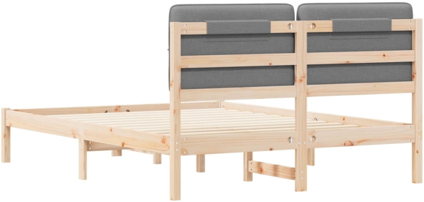 vidaXL Bettgestell mit gepolstertem Kopfteil Hellgrau 135 x 190 cm 877989 Bild 6