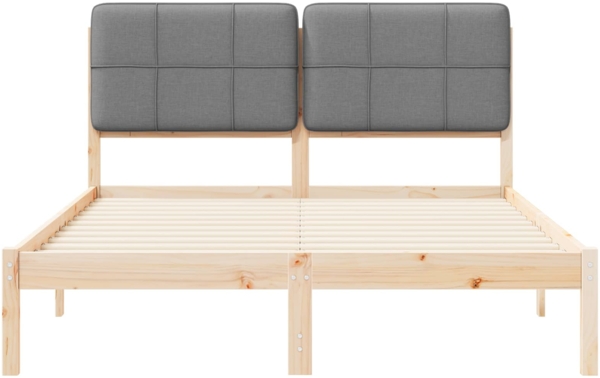 vidaXL Bettgestell mit gepolstertem Kopfteil Hellgrau 135 x 190 cm 877989 Bild 4