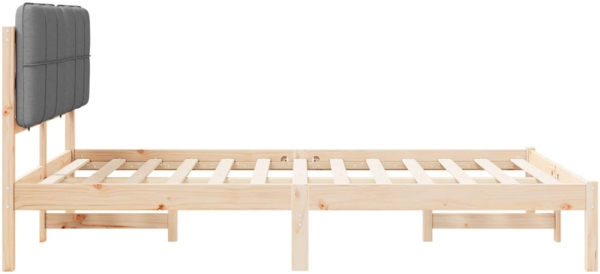 vidaXL Bettgestell mit gepolstertem Kopfteil Hellgrau 135 x 190 cm 877989 Bild 5
