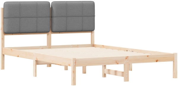 vidaXL Bettgestell mit gepolstertem Kopfteil Hellgrau 135 x 190 cm 877989 Bild 3