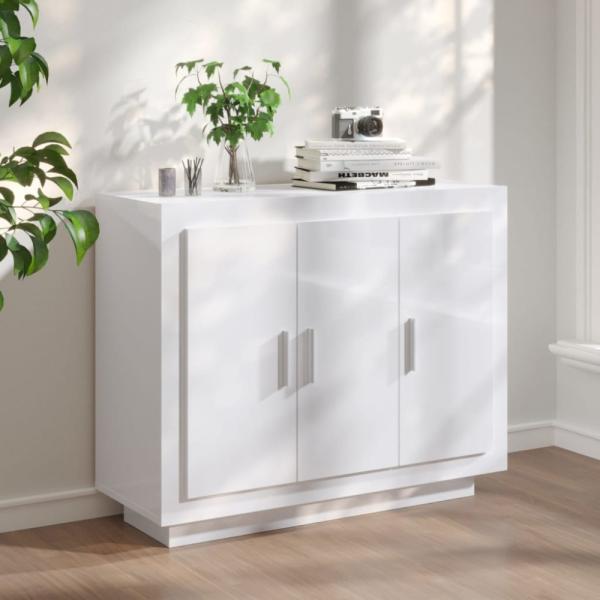 vidaXL Sideboard Hochglanz-Weiß 92x35x75 cm Holzwerkstoff 811841