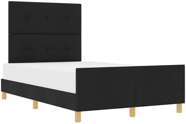 vidaXL Bettgestell mit Kopfteil Schwarz 120 x 200 cm Stoff 3344720 Bild 2