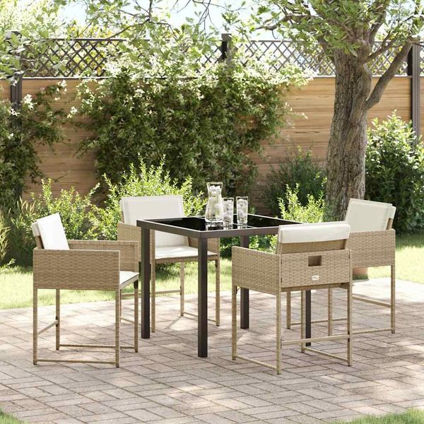 vidaXL Garten Essgruppe 5 pcs Beige Poly-Rattan 3380729