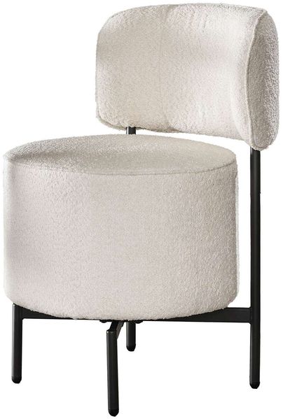 Esszimmerstuhl 2er-Set Boutaila Boucle, modern drehbar, weiß, gepolstert und komfortabel