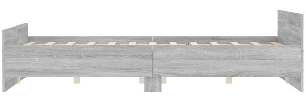 vidaXL Bettgestell mit Kopf- und Fußteil Grau Sonoma 120x190 cm 3203780 Bild 5