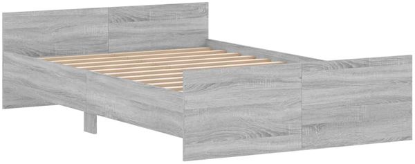 vidaXL Bettgestell mit Kopf- und Fußteil Grau Sonoma 120x190 cm 3203780 Bild 4