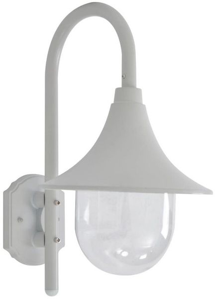 vidaXL Garten-Wandleuchte E27 42 cm Aluminium Weiß 44212 Bild 4