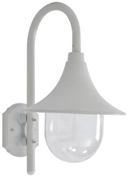 vidaXL Garten-Wandleuchte E27 42 cm Aluminium Weiß 44212 Bild 3
