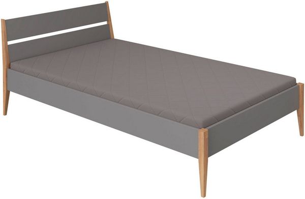 PAIDI Kinderbett STIENE in verschiedenen Größen und Farben (90/120/140x200 cm - Beige, Grau, Eiche massiv), Jugendbett mit Massivholz, pflegeleicht, langlebig, Jugendliege