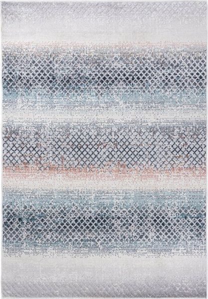 Mazovia Designteppich Modern Vintage Teppich - Abstrakt Muster Creme Bunt - kurzflor, 60 x 100 cm, Wohnzimmer, Geeignet für Fußbodenheizung, Höhe 9 mm, Kurzflor