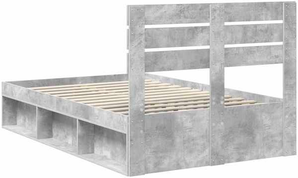 vidaXL Bettrahmen mit Kopfteil Beton 120 x 200 cm Massives Kiefernholz 3411434 Bild 9