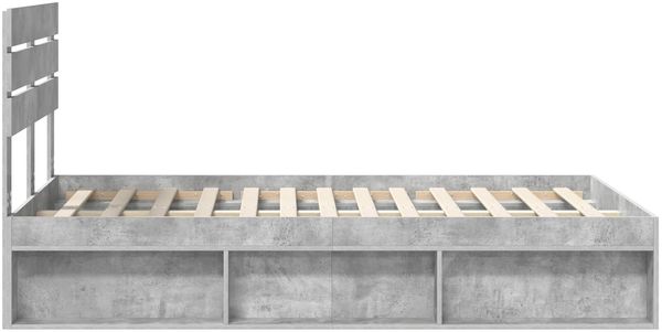 vidaXL Bettrahmen mit Kopfteil Beton 120 x 200 cm Massives Kiefernholz 3411434 Bild 8