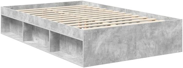 vidaXL Bettrahmen mit Kopfteil Beton 120 x 200 cm Massives Kiefernholz 3411434 Bild 5