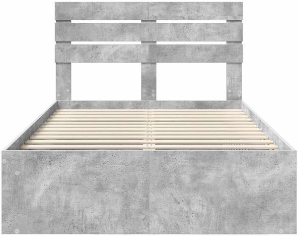 vidaXL Bettrahmen mit Kopfteil Beton 120 x 200 cm Massives Kiefernholz 3411434 Bild 7
