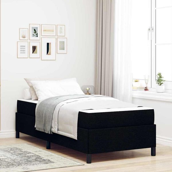 vidaXL Boxspringbett Schwarz 90 x 200 cm Stoff 3398831