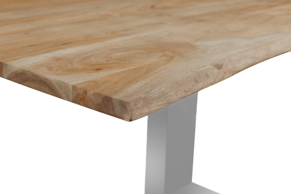 Esstisch Baumkante massiv Akazie eichefarben 140 x 80 cm silber DEREK 137024210 Bild 4