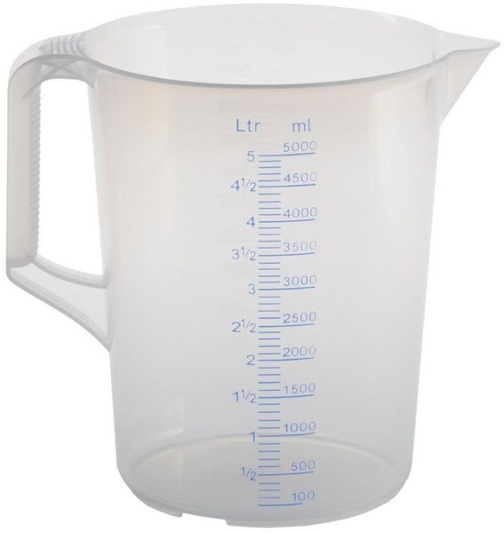 hünersdorff Messbecher, Polypropylen, Messkanne geschlossener Griff 5000 ml