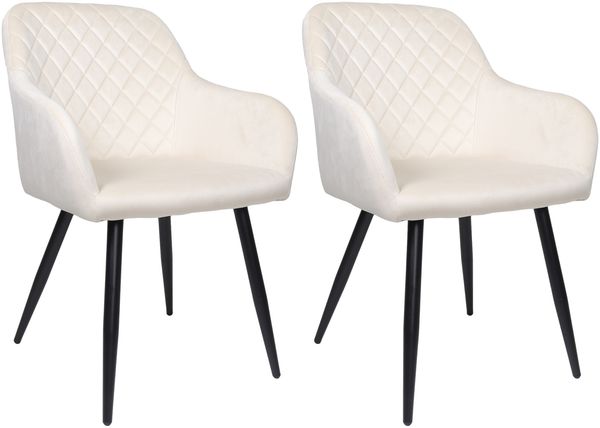 ALBATROS Esszimmerstühle 2er Set SALO, Beige - Modern und Stilvoll, bequemer Polsterstuhl - Eleganter Küchenstuhl, Stuhl Esszimmer oder Esstisch Stuhl im Retro-Look